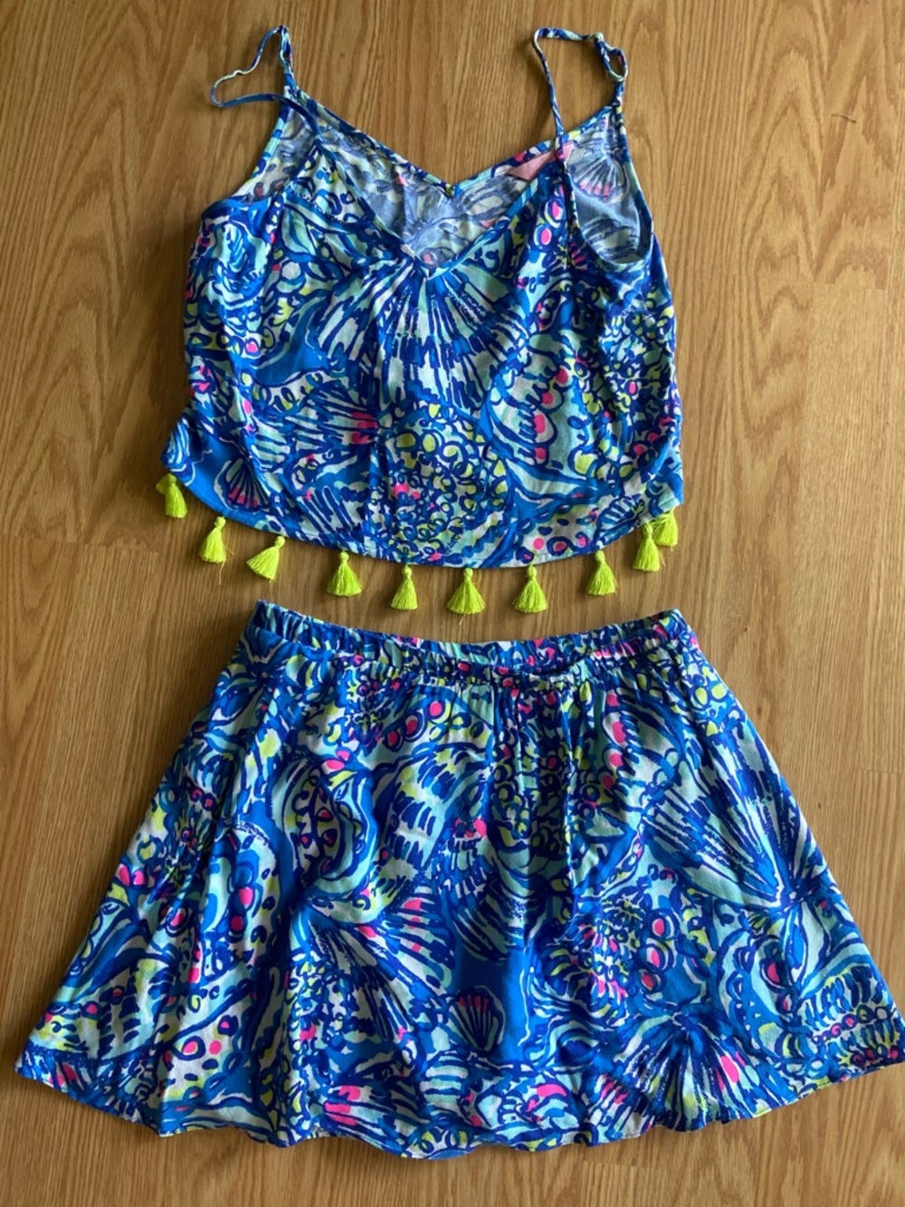 Lilly Pulitzer Multicolor Blue Tropical Two-Piece Set